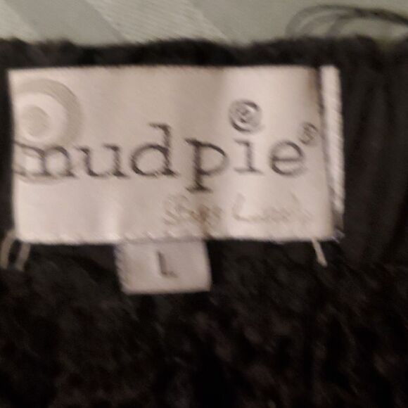 MUD PIE CROCHE DRESS SIZE L BLACK - Picture 8 of 9